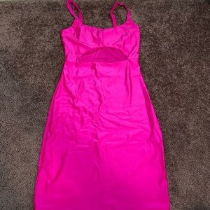 Pink mini dress with cutout